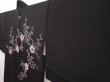 Photo2: 6617T04z660 Vintage Japanese Kimono Silk HAORI Plum blossom Black Embro (2)