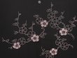 Photo3: 6617T04z660 Vintage Japanese Kimono Silk HAORI Plum blossom Black Embro (3)