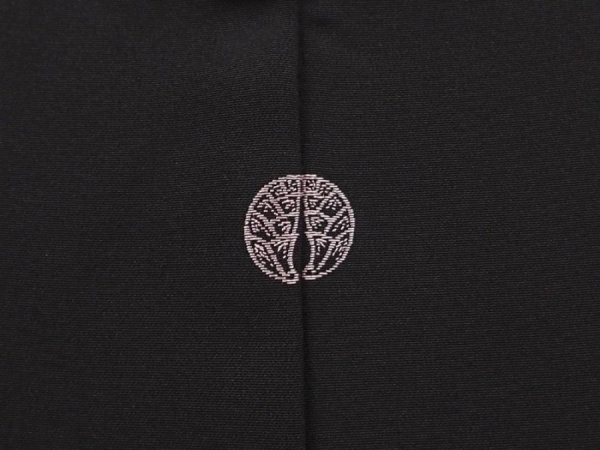 Photo5: 6617T04z660 Vintage Japanese Kimono Silk HAORI Plum blossom Black Embro (5)