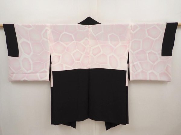 Photo7: 6617T04z660 Vintage Japanese Kimono Silk HAORI Plum blossom Black Embro (7)