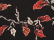 Photo4: 6617T06z650 Vintage Japanese Kimono Silk HAORI Leaf Black (4)