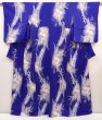 Photo1: 6617T09z960  Japanese Kimono Silk KOMON Rose Dark lavender blue (1)