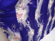 Photo3: 6617T09z960  Japanese Kimono Silk KOMON Rose Dark lavender blue (3)