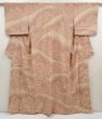 Photo1: 6617T10z1020 Vintage Japanese Kimono Silk HOUMONGI Mountain Light brown (1)