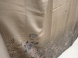 Photo3: 6617T11z1130  Japanese Kimono Crepe Silk TSUKESAGE Flowers Green-Gray (3)