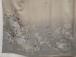 Photo5: 6617T11z1130  Japanese Kimono Crepe Silk TSUKESAGE Flowers Green-Gray (5)