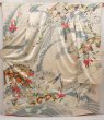 Photo1: 6617T12z1150 Vintage Japanese Kimono Silk FURISODE Katawaguruma  Off-white (1)