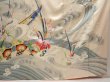 Photo7: 6617T12z1150 Vintage Japanese Kimono Silk FURISODE Katawaguruma  Off-white (7)