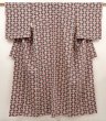 Photo1: 6617T13z830 Vintage Japanese Kimono Silk KOMON Flowers Coral pink (1)