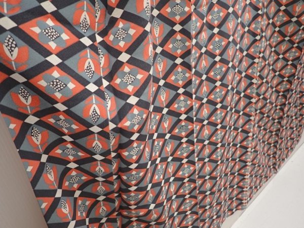 Photo3: 6617T13z830 Vintage Japanese Kimono Silk KOMON Flowers Coral pink (3)