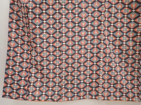 Photo4: 6617T13z830 Vintage Japanese Kimono Silk KOMON Flowers Coral pink (4)