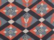 Photo6: 6617T13z830 Vintage Japanese Kimono Silk KOMON Flowers Coral pink (6)
