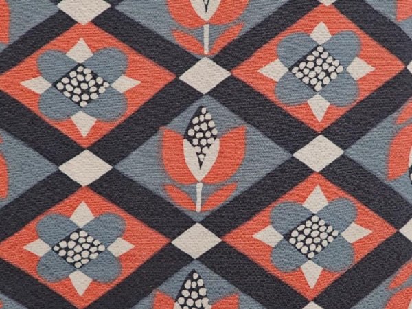 Photo6: 6617T13z830 Vintage Japanese Kimono Silk KOMON Flowers Coral pink (6)
