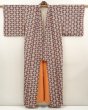 Photo8: 6617T13z830 Vintage Japanese Kimono Silk KOMON Flowers Coral pink (8)