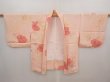 Photo6: 6618T02z440 Vintage Japanese Kimono Silk HAORI Flower Pink (6)