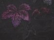 Photo4: 6618T03z540 Vintage Japanese Kimono Silk HAORI Leaf Black (4)