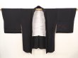 Photo5: 6618T03z540 Vintage Japanese Kimono Silk HAORI Leaf Black (5)