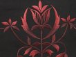 Photo4: 6618T04z610 Vintage Japanese Kimono Silk HAORI  Black Embro (4)