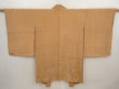 Photo1: 6618T06z470 Antique Japanese Kimono Silk HAORI Chrysanthemum Light brown (1)
