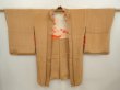 Photo7: 6618T06z470 Antique Japanese Kimono Silk HAORI Chrysanthemum Light brown (7)