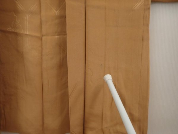 Photo8: 6618T06z470 Antique Japanese Kimono Silk HAORI Chrysanthemum Light brown (8)