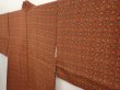 Photo2: 6618T08z450 Vintage Japanese Kimono Silk HAORI Flowers Red-Brown (2)