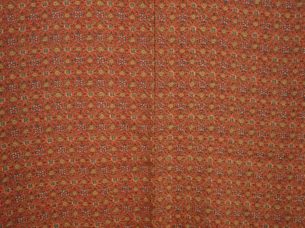 Photo3: 6618T08z450 Vintage Japanese Kimono Silk HAORI Flowers Red-Brown (3)