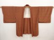 Photo5: 6618T08z450 Vintage Japanese Kimono Silk HAORI Flowers Red-Brown (5)