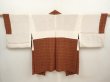 Photo6: 6618T08z450 Vintage Japanese Kimono Silk HAORI Flowers Red-Brown (6)