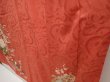Photo4: 6618T12z430 Antique Japanese Kimono Silk TSUKESAGE Flower cart Coral pink (4)