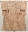 Photo1: 6618T14z900 Vintage Japanese Kimono Silk KOMON Flowers Champagne (1)