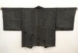 Photo1: 6619T01z320 Vintage Japanese Kimono Silk See through HAORI Flower Black (1)