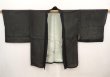 Photo5: 6619T01z320 Vintage Japanese Kimono Silk See through HAORI Flower Black (5)