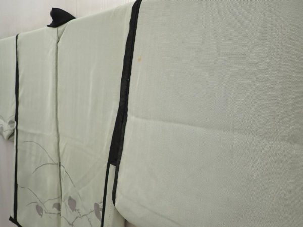 Photo7: 6619T01z320 Vintage Japanese Kimono Silk See through HAORI Flower Black (7)