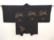 Photo1: 6619T03z580 Vintage Japanese Kimono Silk HAORI Jigami Black (1)