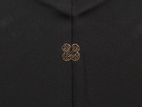 Photo5: 6619T03z580 Vintage Japanese Kimono Silk HAORI Jigami Black (5)