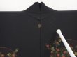 Photo6: 6619T03z580 Vintage Japanese Kimono Silk HAORI Jigami Black (6)