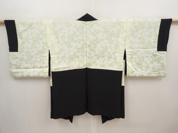 Photo8: 6619T03z580 Vintage Japanese Kimono Silk HAORI Jigami Black (8)