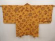 Photo1: 6619T05z580 Vintage Japanese Kimono Silk HAORI Bird Dark orange (1)