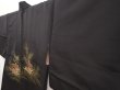 Photo2: 6619T06z480 Vintage Japanese Kimono Silk HAORI Flowers Black (2)