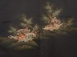 Photo3: 6619T06z480 Vintage Japanese Kimono Silk HAORI Flowers Black (3)