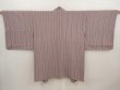 Photo1: 6619T07z620 Vintage Japanese Kimono Silk HAORI  Lavender gray (1)