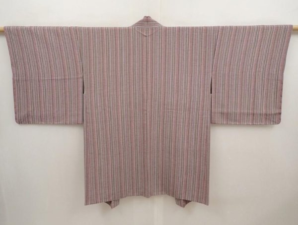 Photo1: 6619T07z620 Vintage Japanese Kimono Silk HAORI  Lavender gray (1)