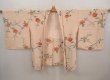 Photo6: 6619T08z550 Vintage Japanese Kimono Silk HAORI Flower Cream-Orange (6)