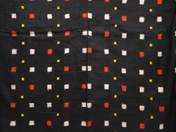 Photo5: 6619T09z670 Vintage Japanese Kimono Silk MEISEN KOMON Black (5)