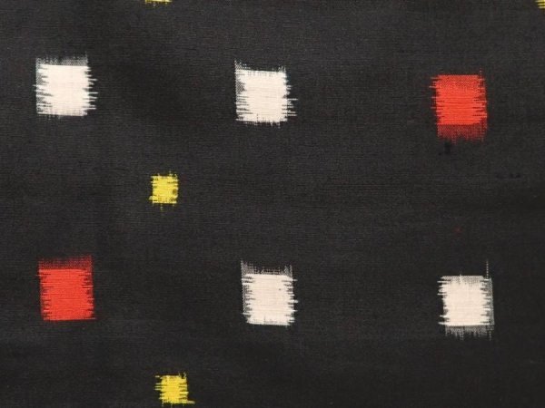 Photo6: 6619T09z670 Vintage Japanese Kimono Silk MEISEN KOMON Black (6)