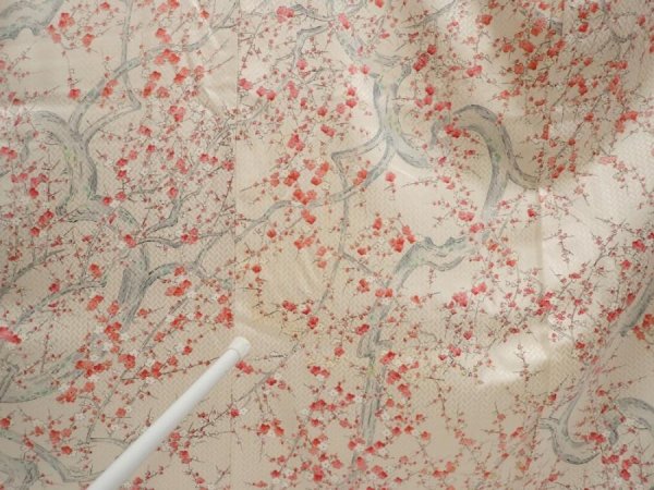 Photo8: 6619T10z930 Vintage Japanese Kimono Silk KOMON Plum tree Off-white (8)