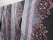 Photo2: 6619T11z520 Vintage Japanese Kimono Silk MEISEN KOMON Blue-Gray (2)