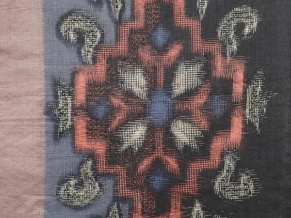 Photo6: 6619T11z520 Vintage Japanese Kimono Silk MEISEN KOMON Blue-Gray (6)