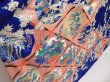 Photo3: 6619T12z1180  Japanese Kimono Silk FURISODE Flowers Royal blue (3)
